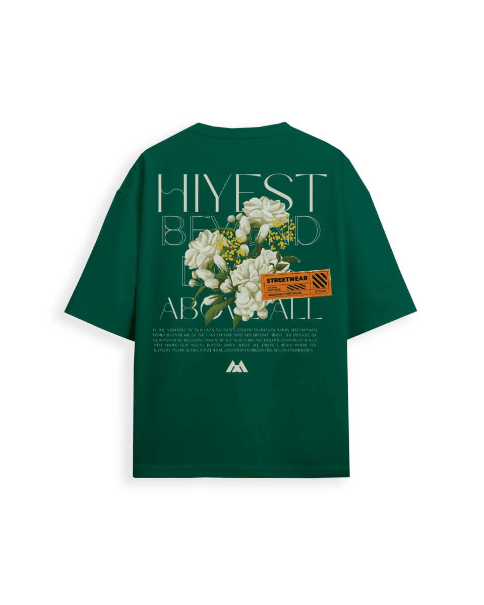 green green tshirts, green tshirts, tshirts store near me, top-rated green tshirts on sale, affordable green oversized t-shirt for men & women, tshirts  online, best backprint green tshirts: a bouquet of flowers backprint on a green t-shirt