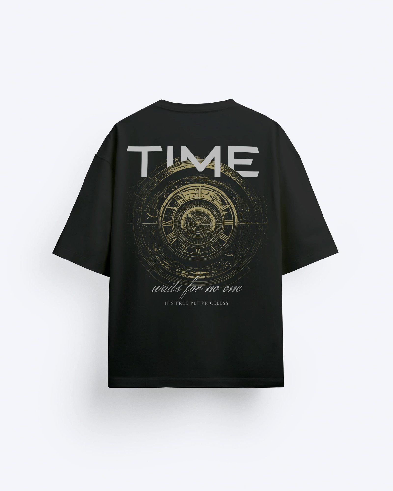 best black oversized t-shirt  online, black black tshirts, affordable black tshirts store near me, tshirts for men & women, buy backprint black tshirts: time machine backprint on a black t-shirt, black tshirts, tshirts on sale