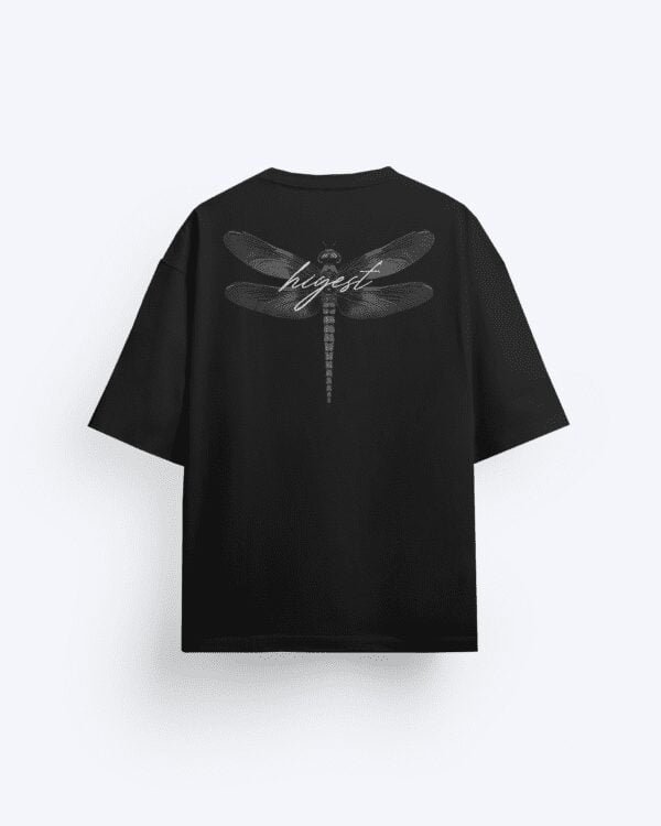 Buy Black Oversized T-Shirt - Chroma Dragonfly - Amazing Backprint