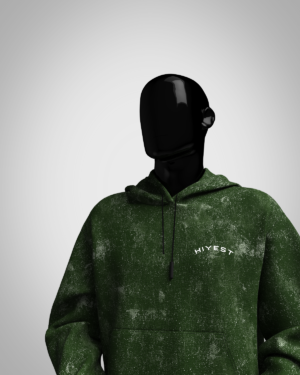 Bottle Green Acid Washed Hoodie