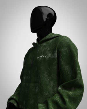 Bottle Green Acid Washed Hoodie