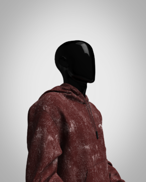 Maroon Acid Washed Hoodie