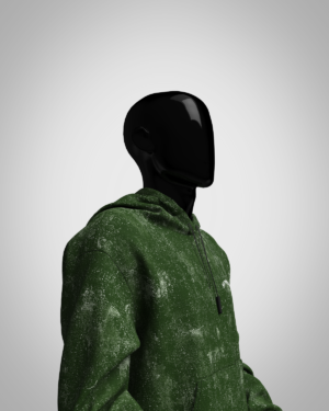 Bottle Green Acid Washed Hoodie